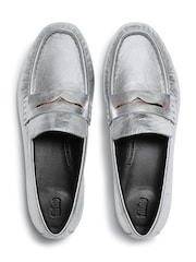 FitFlop Silver Delicato Crinkle Metallic Leather Loafers - Image 4 of 5