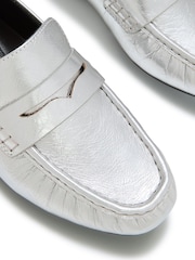 FitFlop Silver Delicato Crinkle Metallic Leather Loafers - Image 5 of 5