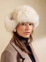 Friends Like These Cream Cosy Faux Fur Trapper Hat - Image 2 of 6