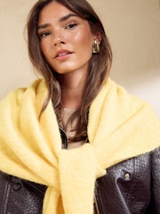 Friends Like These Butter Yellow Oversized Brushed Triangle Scarf - Image 2 of 7