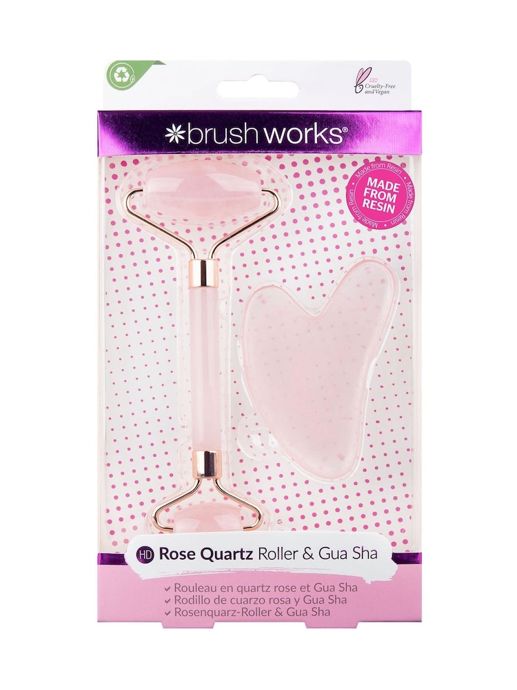 Brush Works Rose Quartz Resin Roller & Gua Makeup Tool - Image 1 of 4