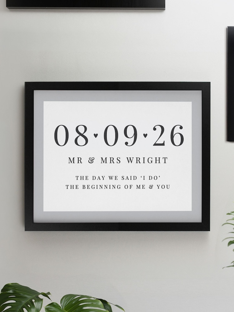 Personalised Special Date Black Poster Frame Wall Art by PMC - Image 1 of 3 Personalised Special Date Black Poster Frame Wall Art by PMC - Image 1 of 3