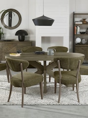 Bentley Designs Fumed Oak Ellipse Small 6 Seat Table Wooden Leg - Image 1 of 5