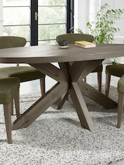 Bentley Designs Fumed Oak Ellipse Small 6 Seat Table Wooden Leg - Image 2 of 5