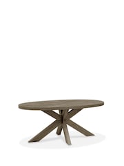 Bentley Designs Fumed Oak Ellipse Small 6 Seat Table Wooden Leg - Image 3 of 5