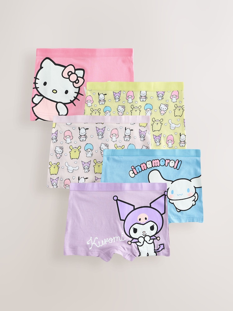 Pink/Lilac Pink Hello Kitty Shorts 5 Pack (2-14yrs) - Image 1 of 9