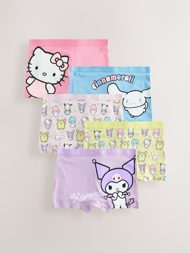 Pink/Lilac Pink Hello Kitty Shorts 5 Pack (2-14yrs) - Image 1 of 9 Pink/Lilac Pink Hello Kitty Shorts 5 Pack (2-14yrs) - Image 1 of 9