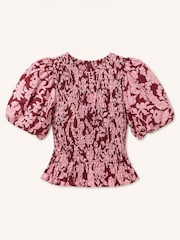 Baukjen Pink Printed Smocked Top - Image 5 of 5