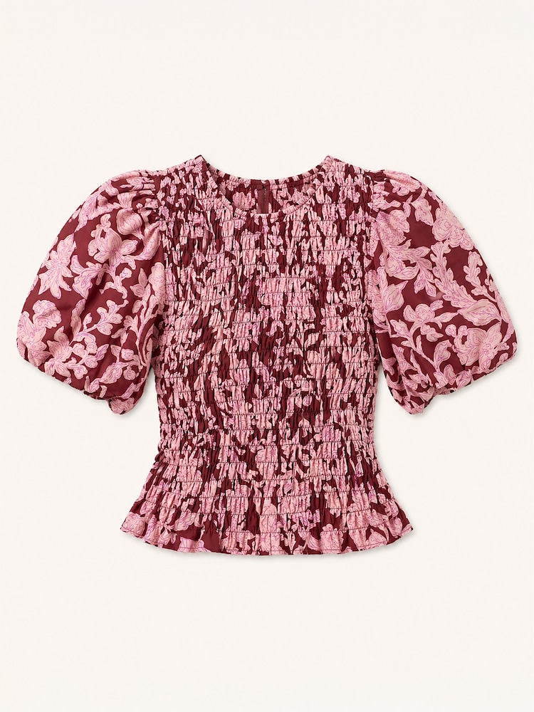 Baukjen Pink Printed Smocked Top - Image 5 of 5