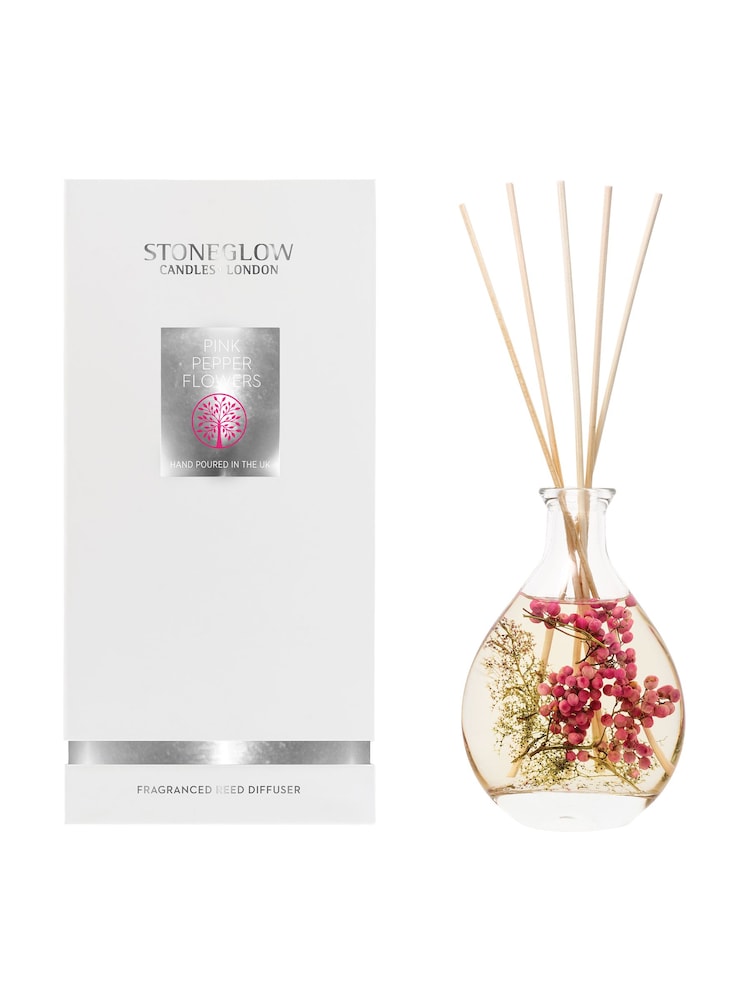 Stoneglow Pink Pepper Flowers 180ml Natures Gift Reed Diffuser - Image 1 of 1