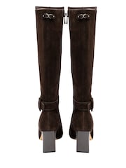 Lotus Brown Heeled Suede Knee High Boots - Image 3 of 4