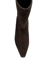 Lotus Brown Heeled Suede Knee High Boots - Image 4 of 4