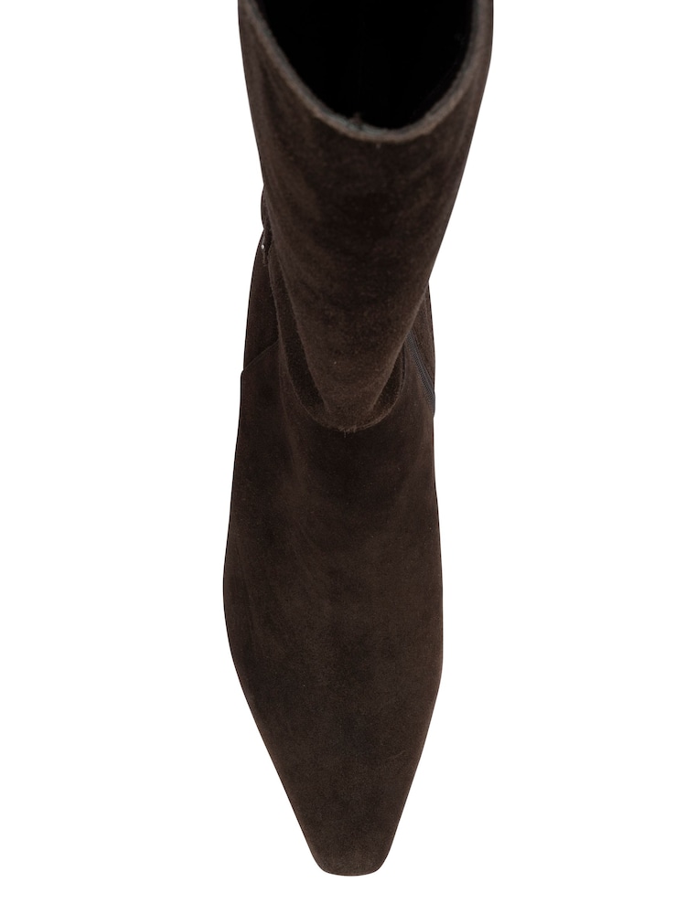 Lotus Brown Heeled Suede Knee High Boots - Image 4 of 4 Lotus Brown Heeled Suede Knee High Boots - Image 4 of 4