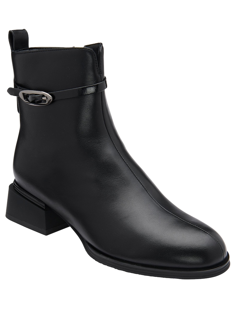 Lotus Black Block Heel Ankle Boots - Image 1 of 4 Lotus Black Block Heel Ankle Boots - Image 1 of 4