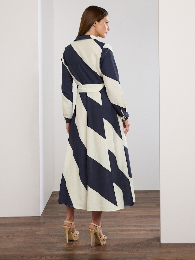 Star by Julien MacDonald Blue Stripe Print Shirt Dress - Image 2 of 5 Star by Julien MacDonald Blue Stripe Print Shirt Dress - Image 2 of 5
