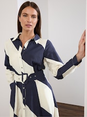 Star by Julien MacDonald Blue Stripe Print Shirt Dress - Image 4 of 5