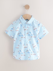 Blue/White Ship All Over Printed Shirt, Braces, Short & Bow Tie Set (3mths-7yrs) - Image 3 of 5