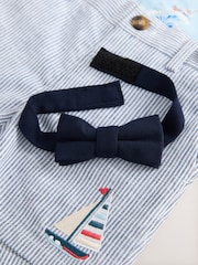 Blue/White Ship All Over Printed Shirt, Braces, Short & Bow Tie Set (3mths-7yrs) - Image 5 of 5