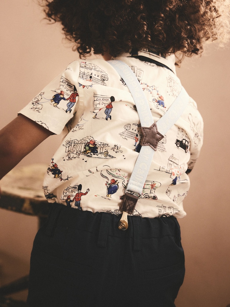Blue/White Paddington Shirt, Braces, Short & Bow Tie Set (3mths-7yrs) - Image 4 of 11