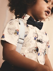 Blue/White Paddington Shirt, Braces, Short & Bow Tie Set (3mths-7yrs) - Image 5 of 11