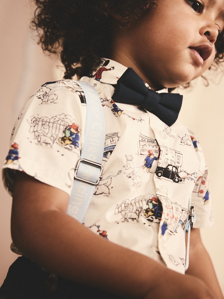 Blue/White Paddington Shirt, Braces, Short & Bow Tie Set (3mths-7yrs) - Image 5 of 11