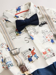 Blue/White Paddington Shirt, Braces, Short & Bow Tie Set (3mths-7yrs) - Image 9 of 11