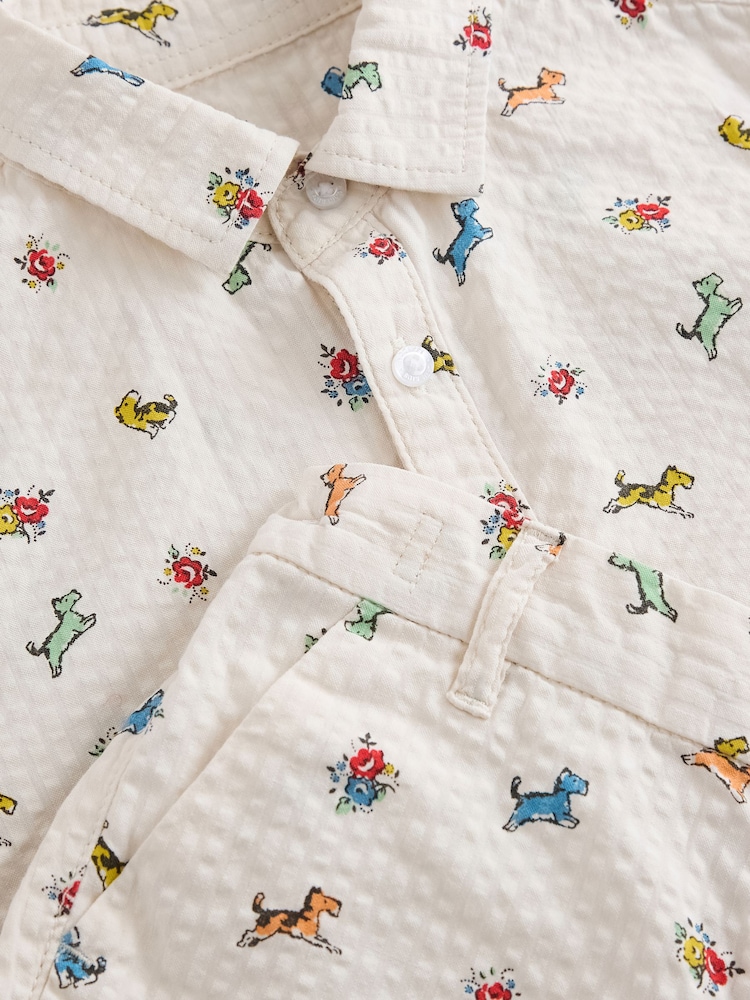 Cream Cath Kidston All Over Printed Dog Shirt & Shorts Set (3mths-7yrs) - Image 11 of 11