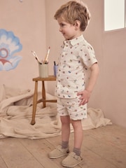 Cream Cath Kidston All Over Printed Dog Shirt & Shorts Set (3mths-7yrs) - Image 3 of 11