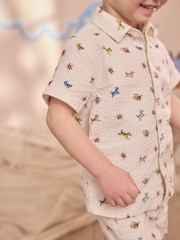 Cream Cath Kidston All Over Printed Dog Shirt & Shorts Set (3mths-7yrs) - Image 7 of 11