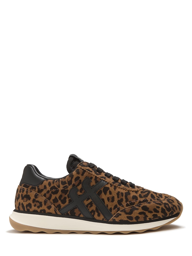 FitFlop Brown Retro-q Ff Suede Leopard Trainers - Image 1 of 5