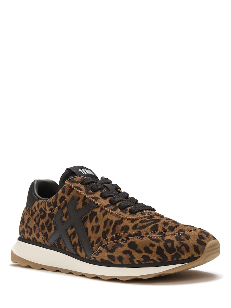 FitFlop Brown Retro-q Ff Suede Leopard Trainers - Image 2 of 5