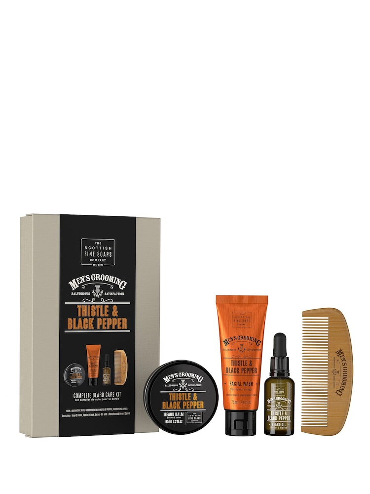 Scottish Fine Soaps Thistle & Black Pepper Face & Beard Care Kit - Image 1 of 1
