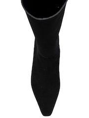 Lotus Black Heeled Suede Knee High Boots - Image 4 of 4