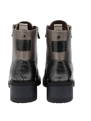Lotus Grey Block Heel Zip-Up Ankle Boots - Image 3 of 4