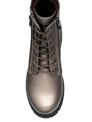 Lotus Grey Block Heel Zip-Up Ankle Boots - Image 4 of 4