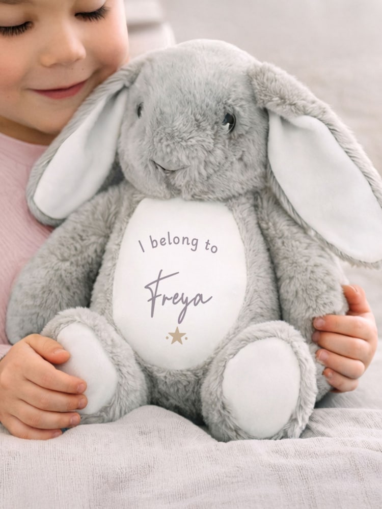 Personalised “I Belong To” Bunny Rabbit Soft Toy by PMC - Image 1 of 4 Personalised “I Belong To” Bunny Rabbit Soft Toy by PMC - Image 1 of 4