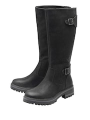 Lotus Black Wide Fit Knee High Boots - Image 2 of 4