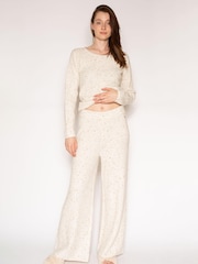 LatteLove Cream Marshmallow Mix Sweater Rib Pants - Image 1 of 3