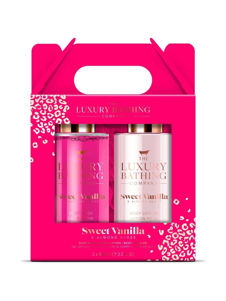 The Luxury Bathing Company Sweet Vanilla and Almond Gaze Glamorous Glow Gift Set - Image 1 of 1 The Luxury Bathing Company Sweet Vanilla and Almond Gaze Glamorous Glow Gift Set - Image 1 of 1
