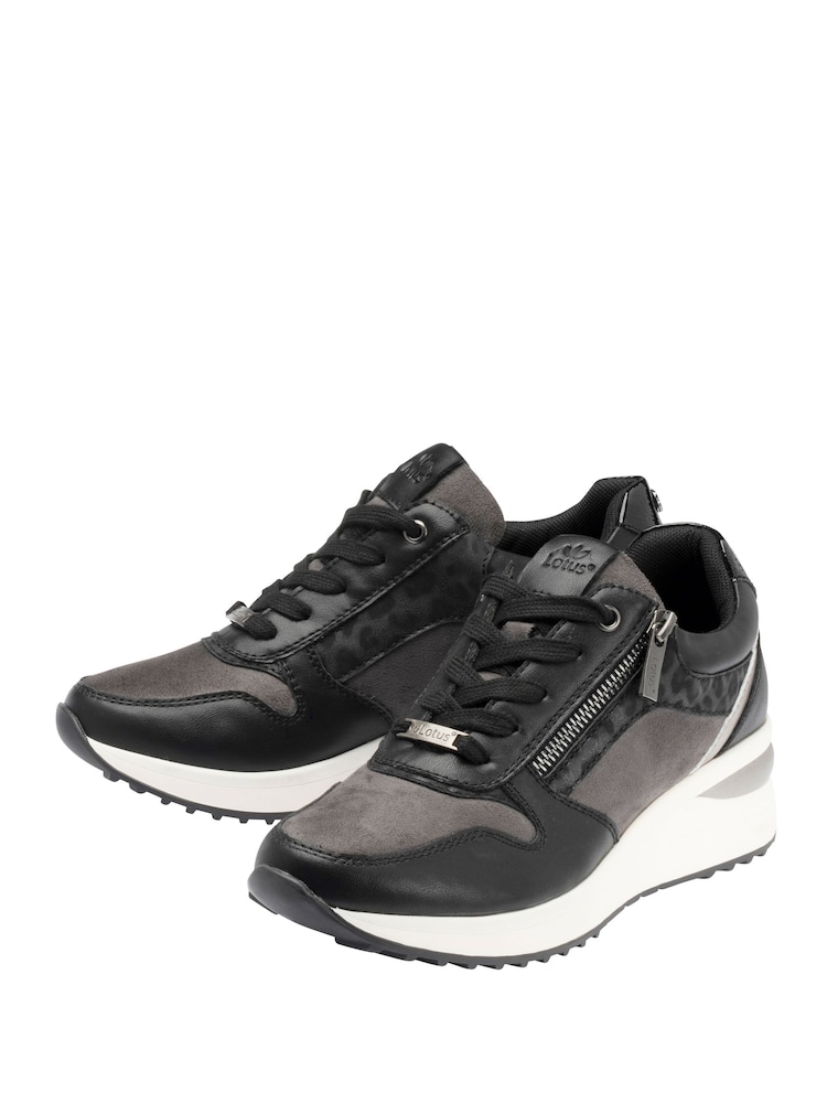 Lotus Side Zip Wedge-sko Casual Trainers - Bilde 2 av 4