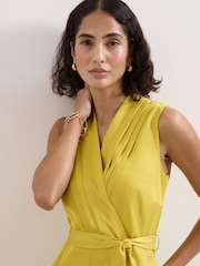 Phase Eight Yellow Petite Taylor Wrap Jumpsuit - Image 4 of 6