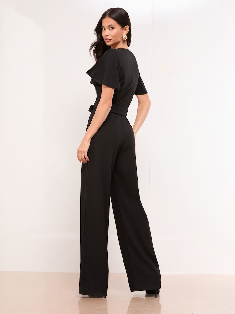 Lipsy Black Short Sleeve Hardware Jumpsuit - Image 4 of 4 Lipsy Black Short Sleeve Hardware Jumpsuit - Image 4 of 4