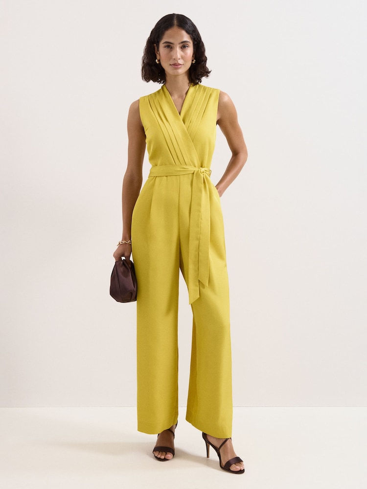Phase Eight Yellow Taylor Wrap Jumpsuit - Image 1 of 6