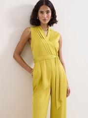 Phase Eight Yellow Taylor Wrap Jumpsuit - Image 3 of 6