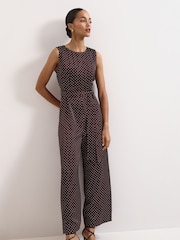 Phase Eight Brown Janine Spot Jumpsuit - Image 3 of 6