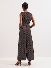 Phase Eight Brown Petite Janine Spot Jumpsuit - Image 2 of 6