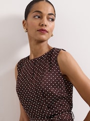 Phase Eight Brown Petite Janine Spot Jumpsuit - Image 4 of 6
