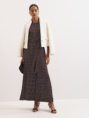 Phase Eight Brown Petite Janine Spot Jumpsuit - Image 5 of 6