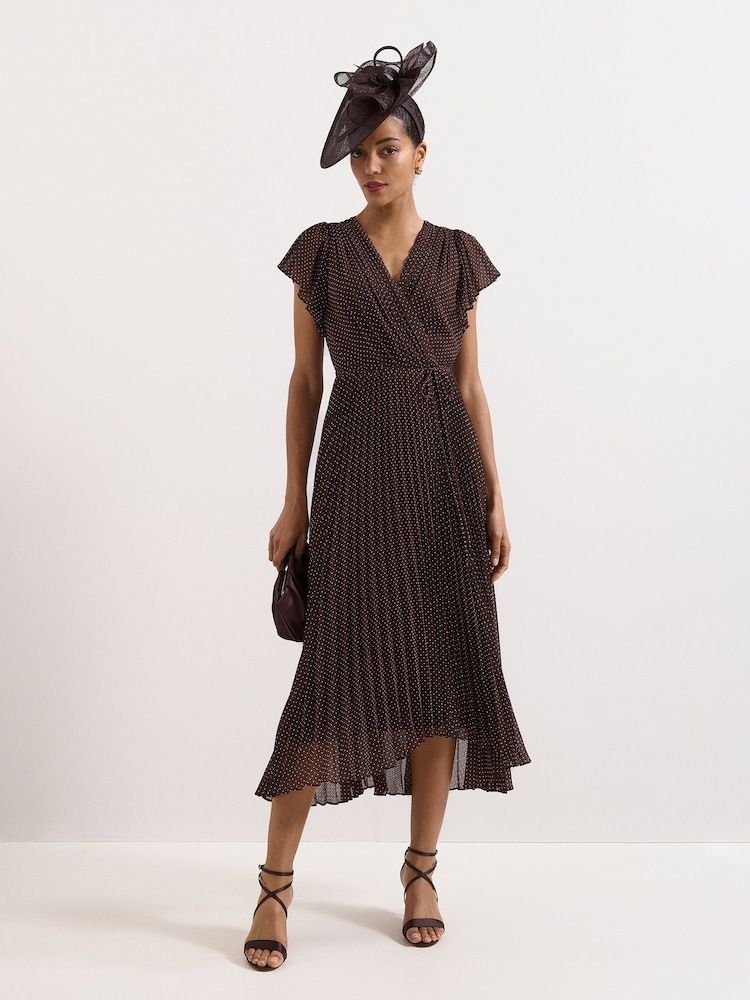 Phase Eight Brown Petite Louisa Wrap Dress - Image 1 of 6
