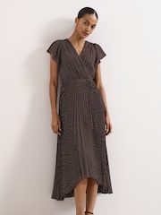 Phase Eight Brown Petite Louisa Wrap Dress - Image 3 of 6
